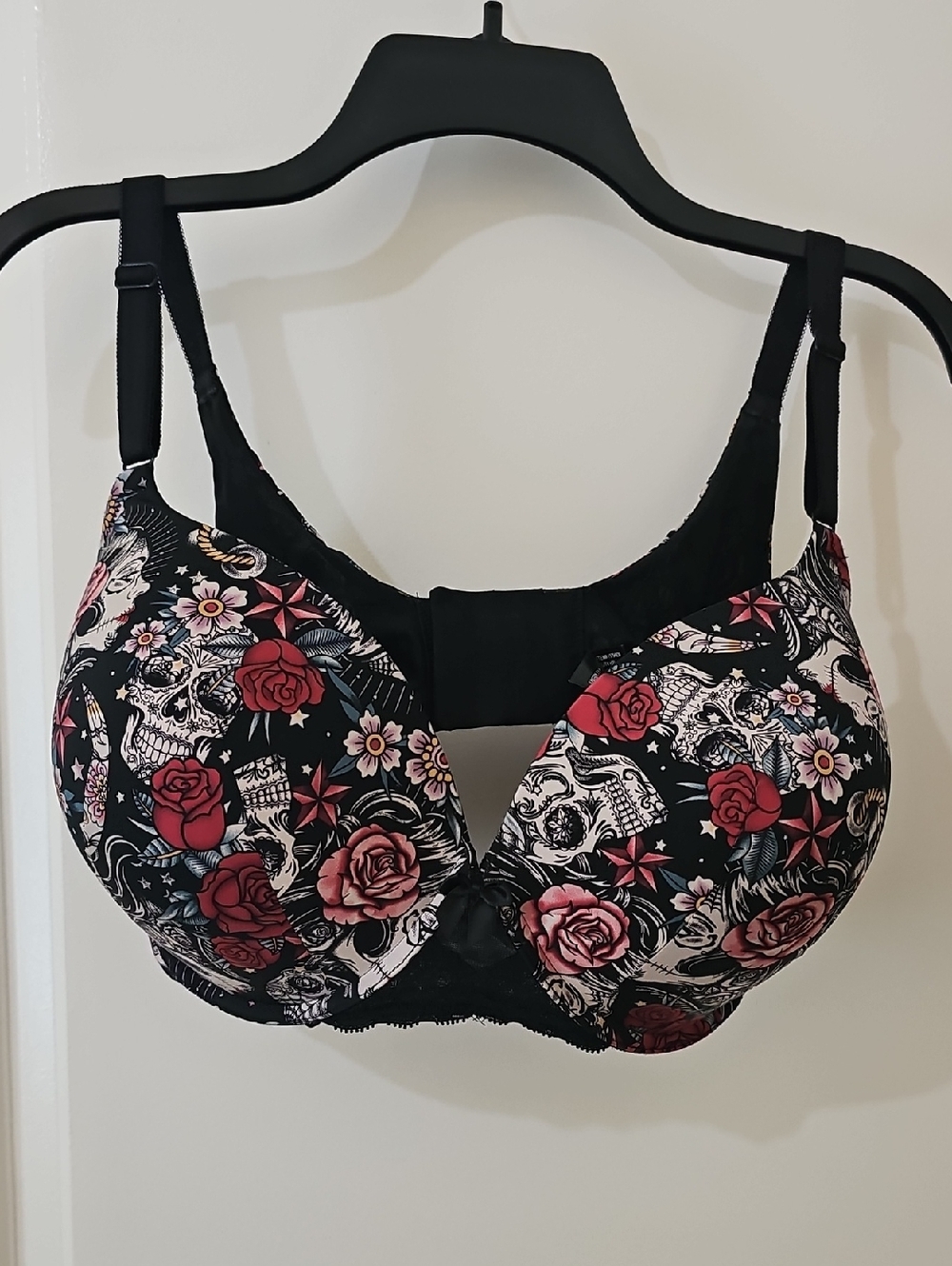 Torrid CURVE Black Floral & Skull Print Underwire Bra